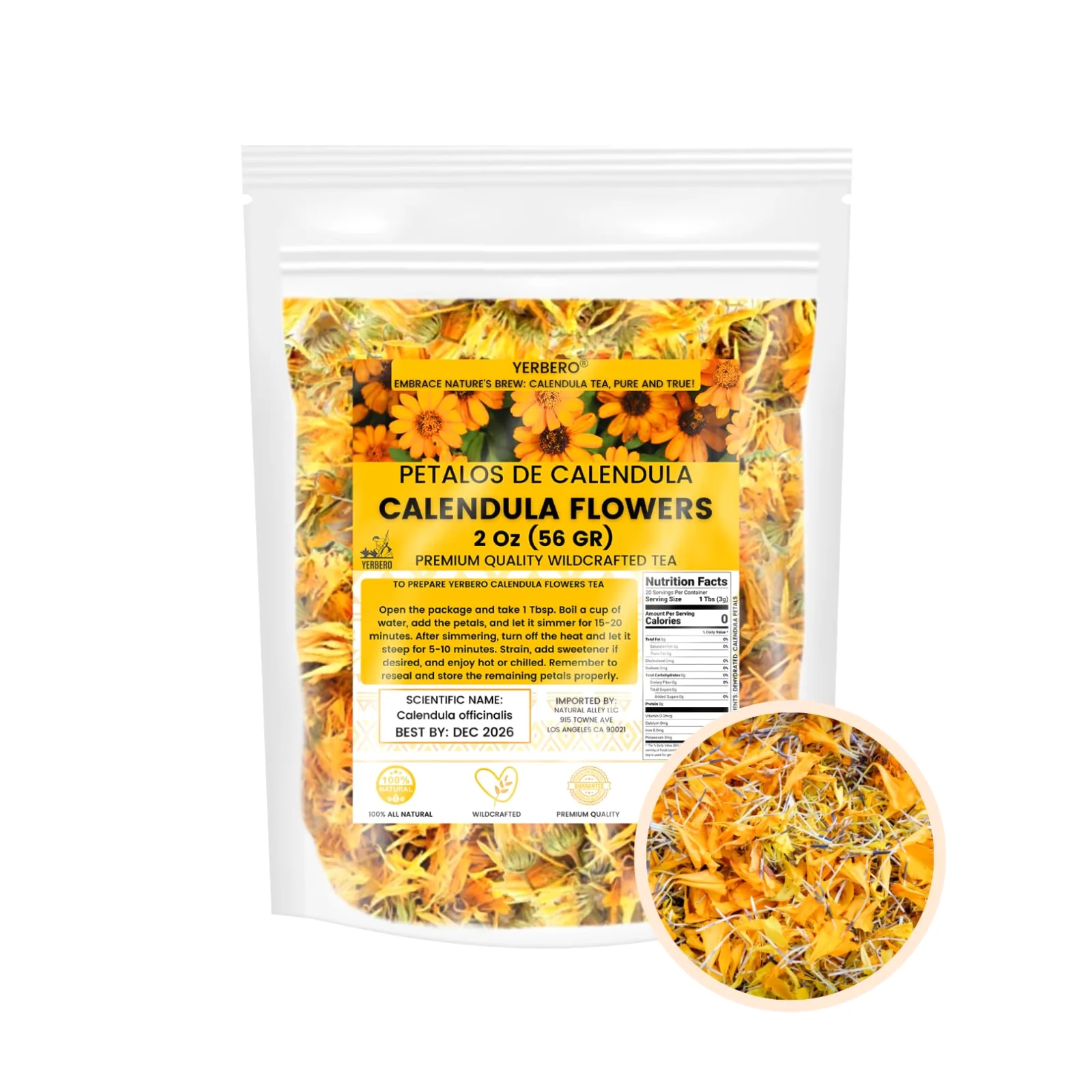 Flores de caléndula, 2 oz